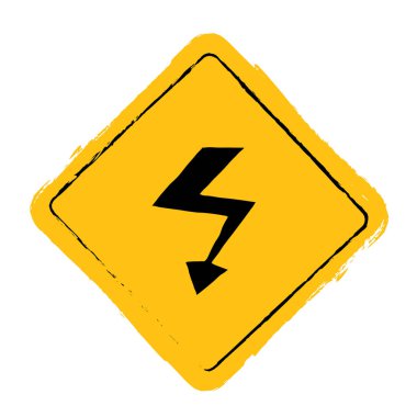 Yüksek Voltaj İşareti. Vektör simgesi.