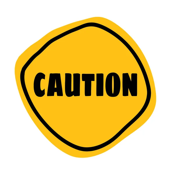 Cute Caution Yellow Sign Vector Icon — Stock Vector