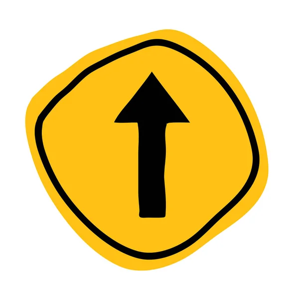 Geradeaus Fahren Verkehrszeichen Symbol — Stockvektor