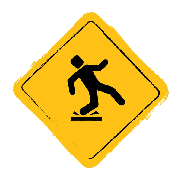 Wet Floor Warning Sign Vector Icon — Stock Vector