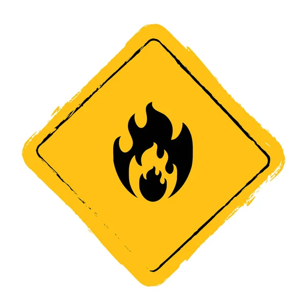 Fire Warning Sign Vector Icon — Stock Vector