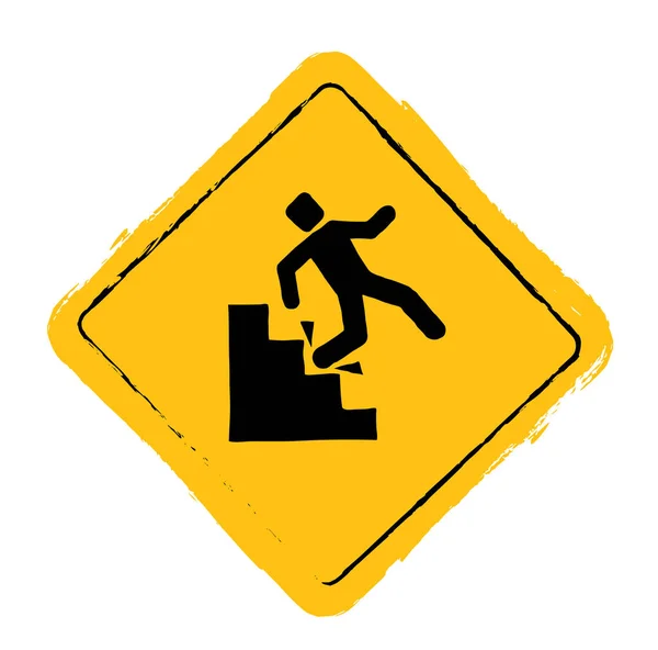 Sturz Von Der Treppe Schild Vektorsymbol — Stockvektor