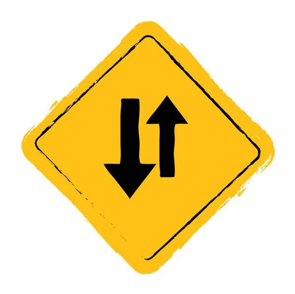 Traffic Sign Two Way Traffic Ahead Sign — 스톡 벡터