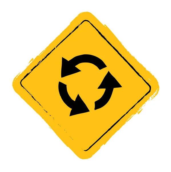ラウンド アバウト交差点の交差点の道の交通標識 — ストックベクタ