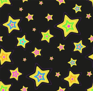 Yıldız desenli tasarım. Vektör arkaplanı. Kusursuz desen