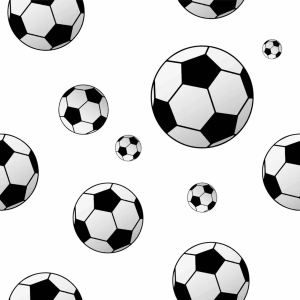 Cute Seamless Pattern Soccer Balls — Stock Vector