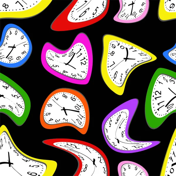 Molten Colored Watches Abstract Background Dots Seamless Pattern — 스톡 벡터