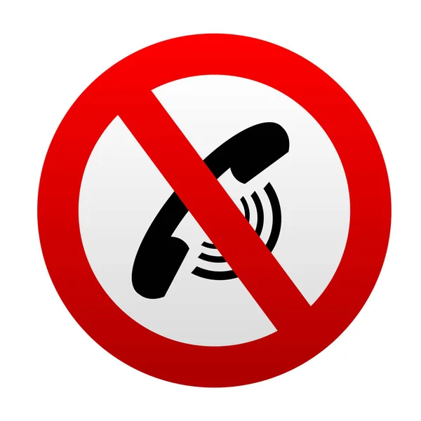 Forbidden Call Vector Icon Red Sign — 스톡 벡터