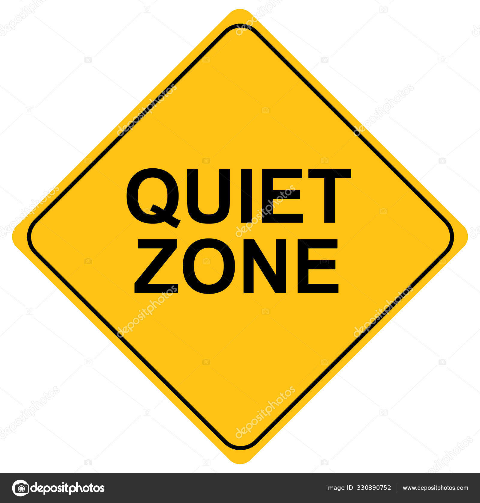 Yellow Quiet Zone Sign Vector Icon Stock Vector Image by ©selim123