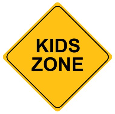 Sarı çocuk bölgesi tabelası. vektör simgesi