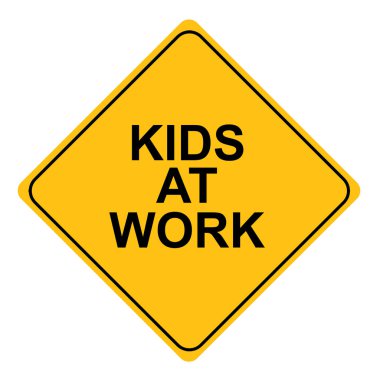 İş yerindeki sarı çocuklar. vektör simgesi