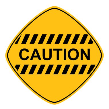 Sarı trafik işareti. Uyarı işareti. Vektör simgesi.