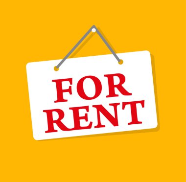 Kiralık vektör işareti için kırmızı