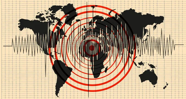 Erdbeben Hintergrund Seismogramm Für Seismische Messungen — Stockvektor