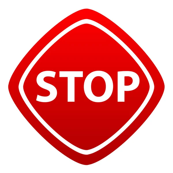 Segno Stop Rosso Icona Del Vettore — Vettoriale Stock