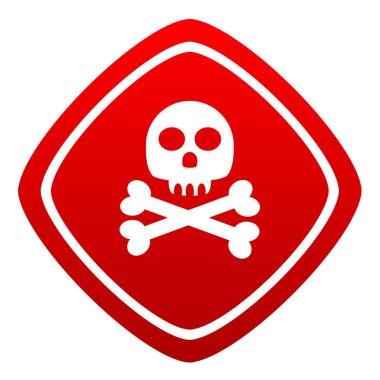 Kafatası ve kemikler uyarı işareti. Vektör simgesi