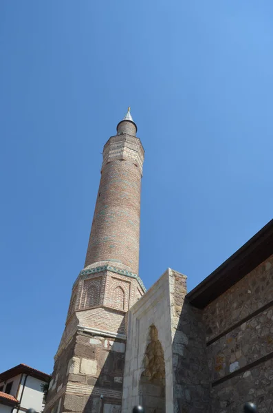 Cielo Azul Minarete Mezquita —  Fotos de Stock