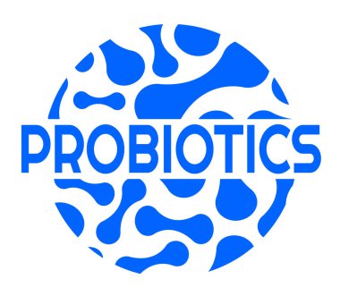 Probiotics text background. Micro probiotic microorganism clipart