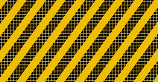 Warning Sign Black Stripes Yellow Background — Stock Vector