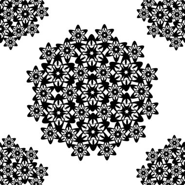 Çiçekler basit şekillerle yaratıldı. Süssüz desen.