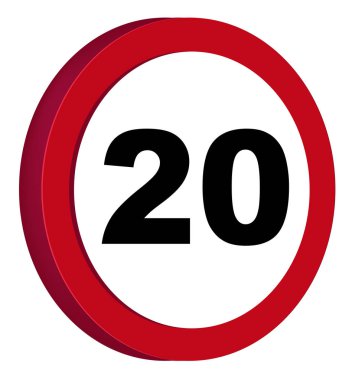 Hız limiti trafik işaretleri. Vektör simgesi.