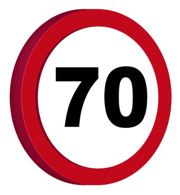 Hız limiti trafik işaretleri. Vektör simgesi.