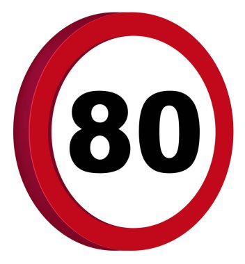 Hız limiti trafik işaretleri. Vektör simgesi.