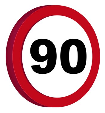 Hız limiti trafik işaretleri. Vektör simgesi.