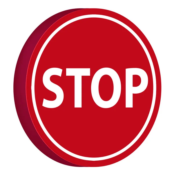 Rotes Stoppschild Vektorsymbol — Stockvektor