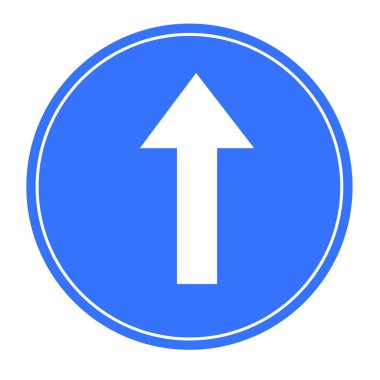 Düz git trafik işareti simgesi 