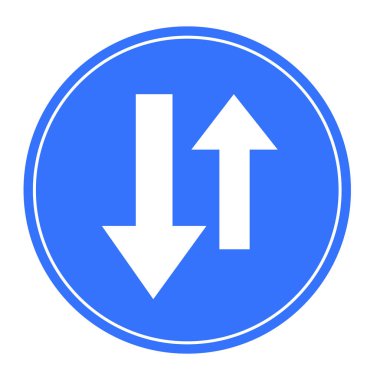 Trafik işareti, iki yön ileride trafik işareti..