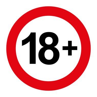 18 'in altında uyarı. vektör simgesi