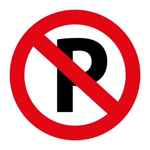 Ingen Parkeringsskylt Trafiksymbol — Stock vektor