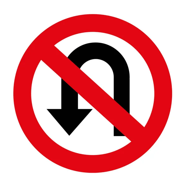 180 度大转弯禁止 道路标志 — 图库矢量图片