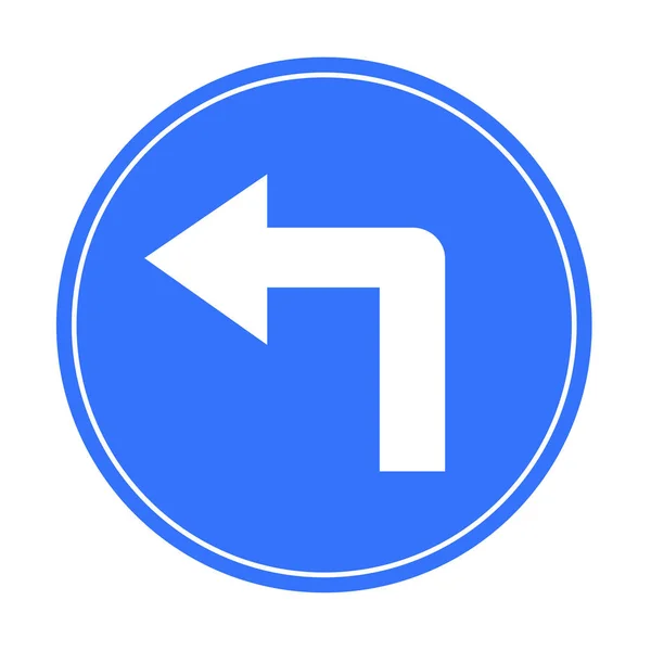 Turn Left Ahead Sign Vector Icon — Stock Vector