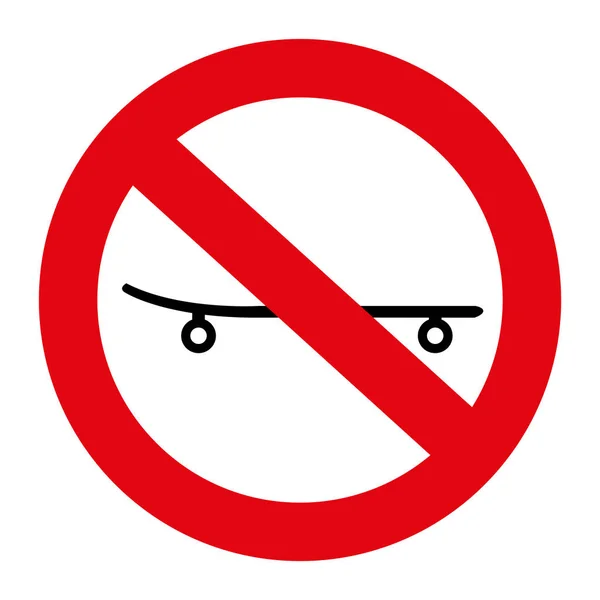 スケートボード禁止標識ベクトルアイコンなし — ストックベクタ