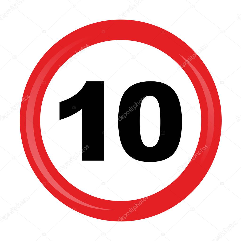 Speed limit traffic signs. Vector icon.