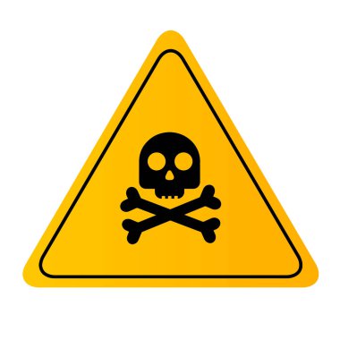 Kafatası ve kemikler uyarı işareti. Vektör simgesi