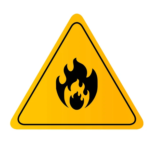 Señal Advertencia Incendio Icono Del Vector — Vector de stock