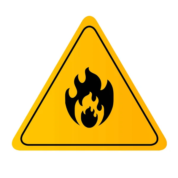 Fire Warning Sign Vector Icon — Stock Vector