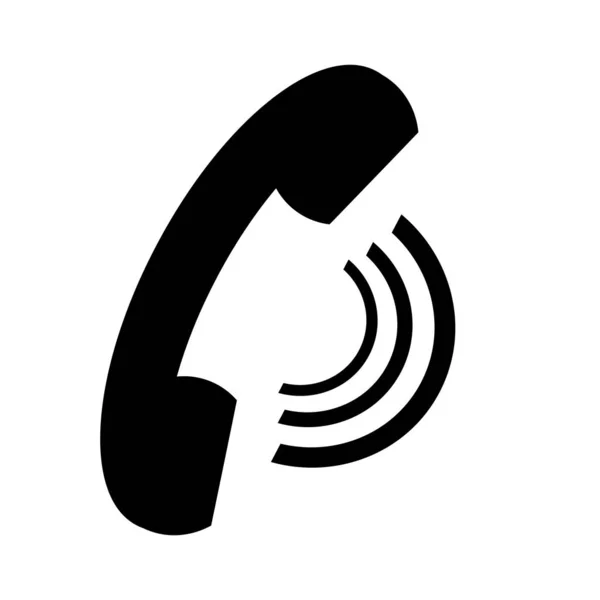 Telephone Conversation Icon Black Silhouette — Stock Vector