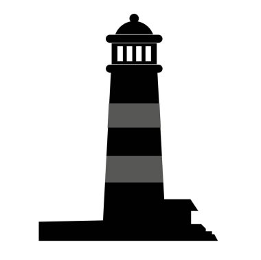 beyaz arkaplanda deniz feneri simgesi