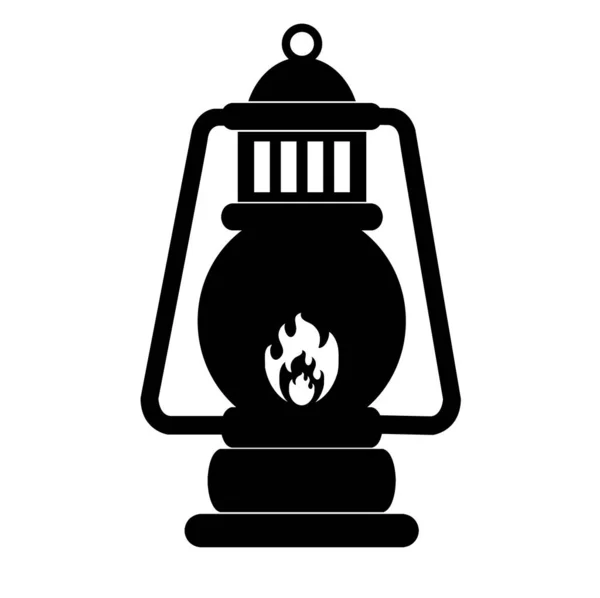 Oil Lamp Vector Icon White Background — 스톡 벡터