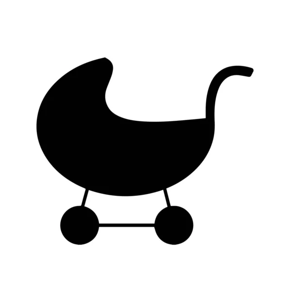 Stroller Icon White Background — Stock Vector