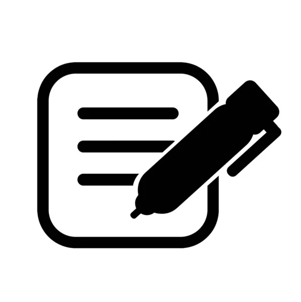 Papier Und Stift Symbol Auf Weißem Hintergrund — Stockvektor