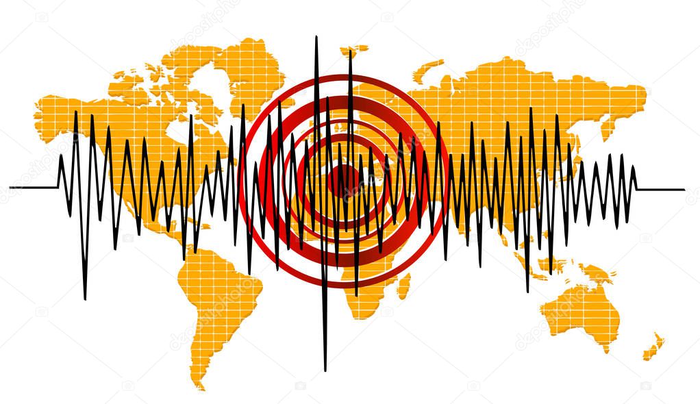 Earthquake background. seismogram for seismic measurement.