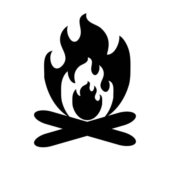 Icono Fuego Sobre Fondo Blanco — Vector de stock
