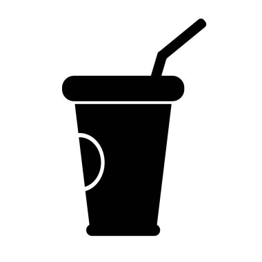 beyaz arkaplanda içecek cam simgesi