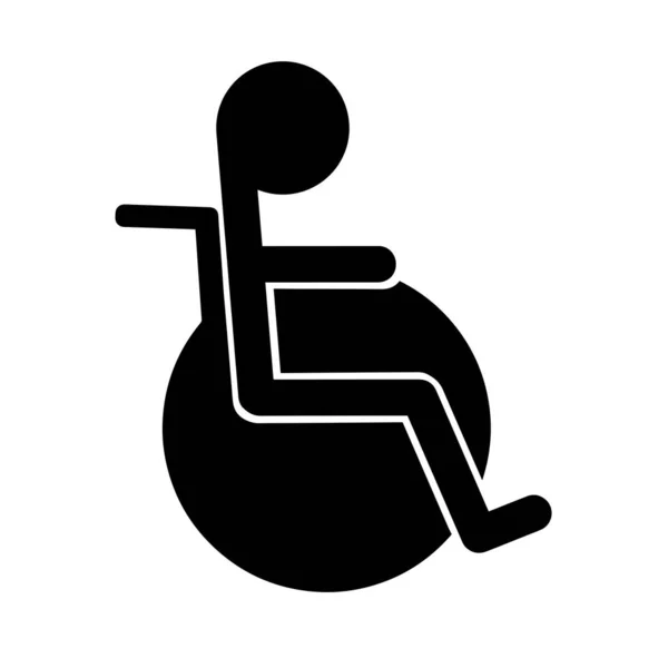 Ikona Wózka Inwalidzkiego Białym Tle — Wektor stockowy