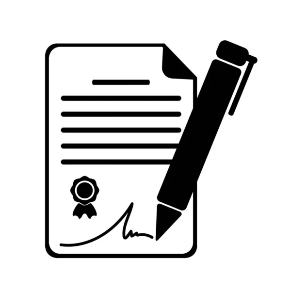 Icono Del Contrato Sobre Fondo Blanco — Vector de stock